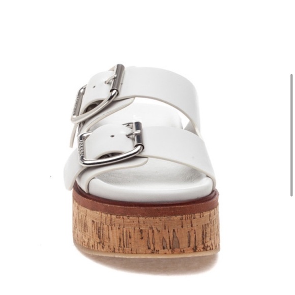 NWT J/SLIDES BELINDA White Leather Sandal - Picture 4 of 15